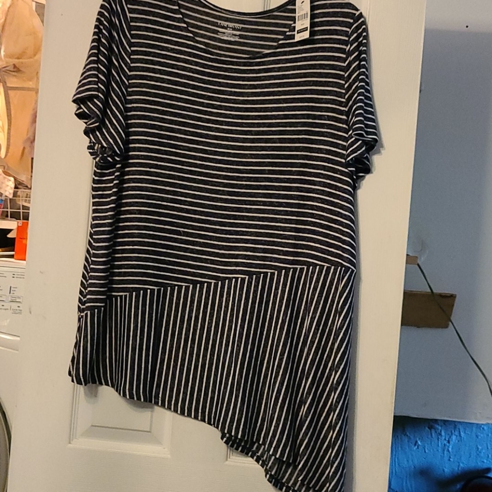 Lane Bryant 18/20 Asymmetrical Striped Tunic